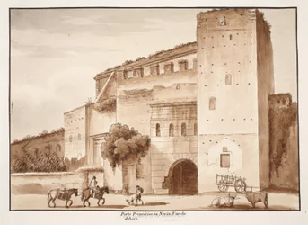 Vue extérieure de la Porta Prenestina ou Nevia, 1833